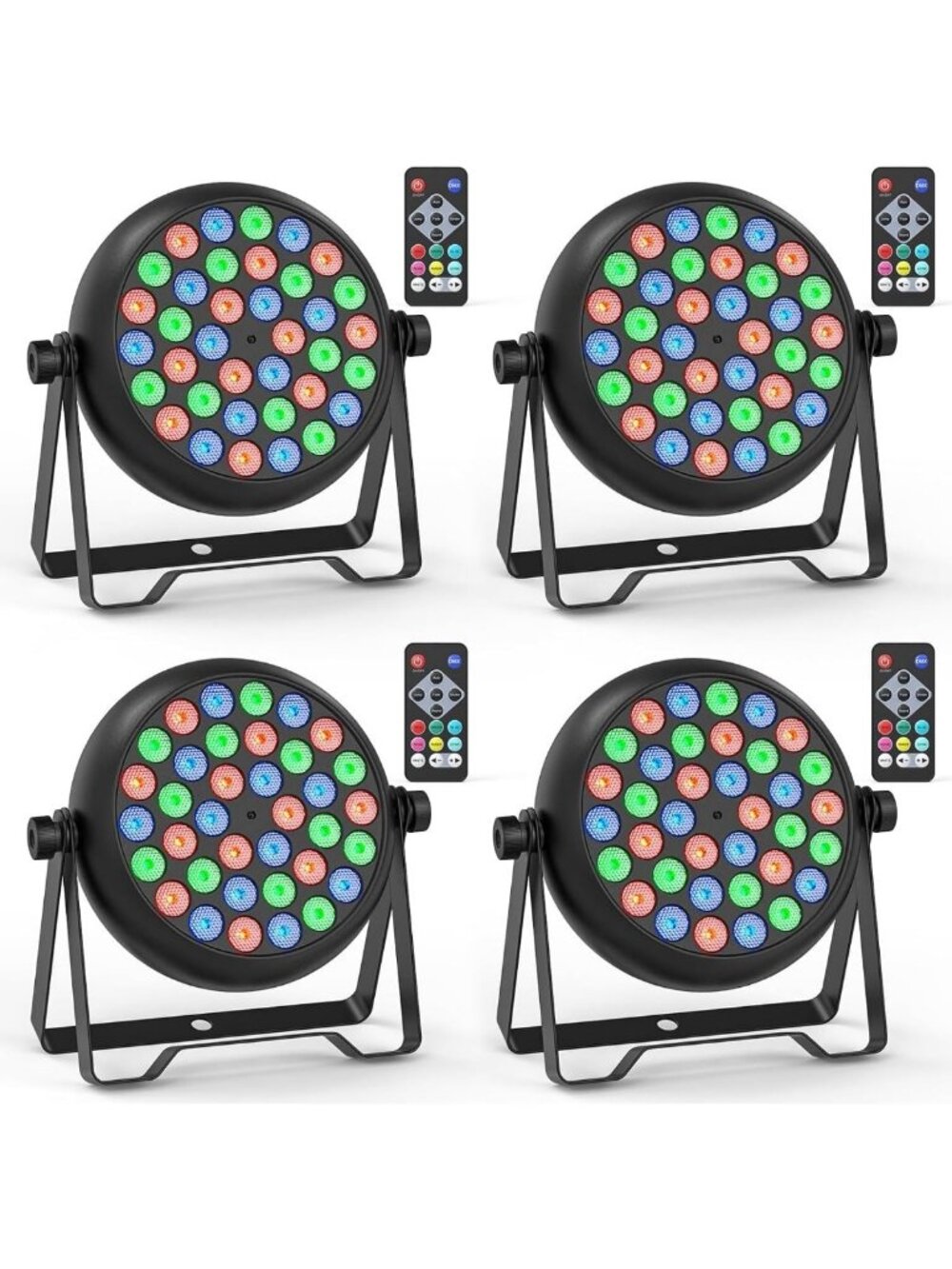 36 LED RGB Stage Lights - Sound Activated DMX Uplights for Weddings & Events
